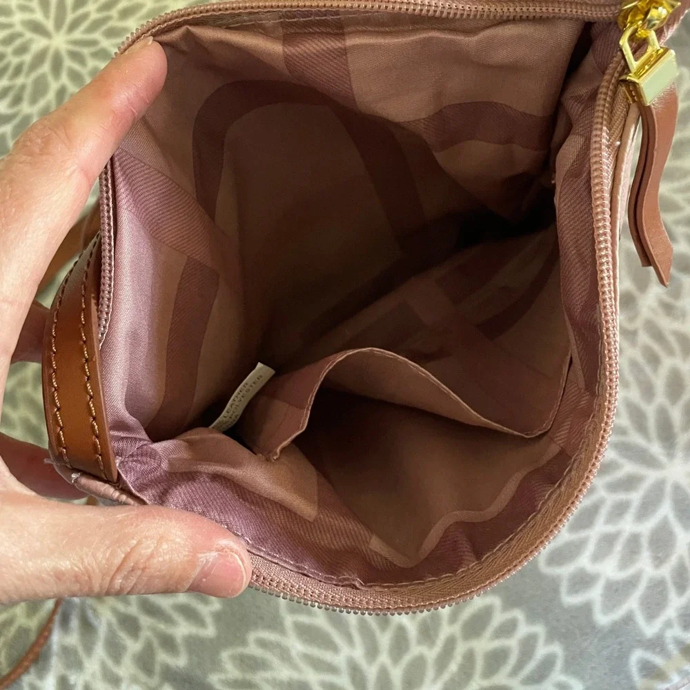 Joy Mangano Pink‎ Pebbled Leather Tote Bag Crossbody Purse Matching Set Normcore